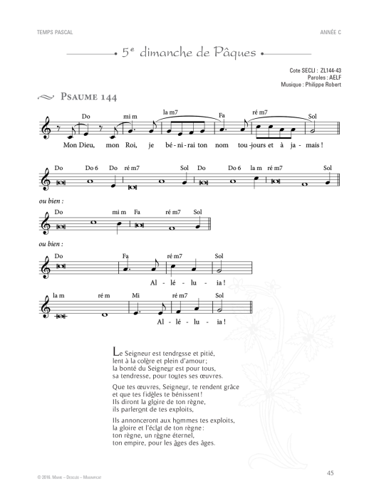 Magnificat Psaumes Dimanches Annee C